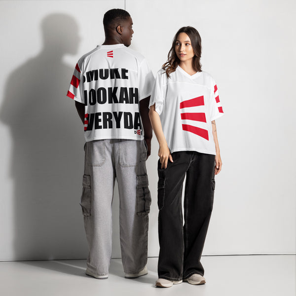 Delpo Hookahs White Boxy Unisex Football Jersey