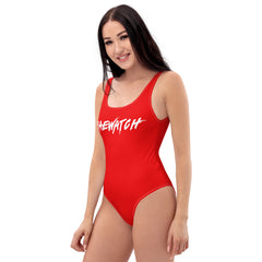 Red Baewatch One-Piece Swimsuit