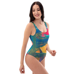 Abstract One-Piece Swimsuit