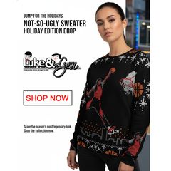 "Original 1984-85 Jumpman Dunk" Unisex Ugly Christmas Sweater / Sweatshirt by Luke & Lynn Clothing www.lukeandlynn.com
