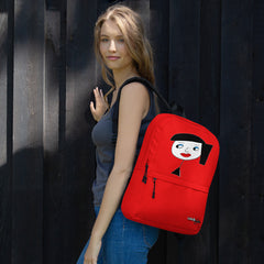 "Lynn Beauty Face" Red Backpack by Luke & Lynn Clothing www.lukeandlynn.com