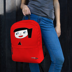 "Lynn Beauty Face" Red Backpack by Luke & Lynn Clothing www.lukeandlynn.com
