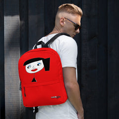 "Lynn Beauty Face" Red Backpack by Luke & Lynn Clothing www.lukeandlynn.com