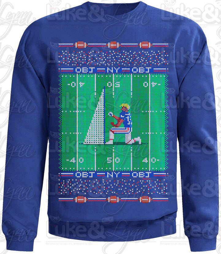 Luke&Lynn Clothing Odell Proposes to Kicking Net Ugly Sweater Unisex (Men/Women) Sweatshirt Royal Blue / Large