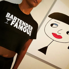 Nightclub "Bartender Famous" Women's Crop Top