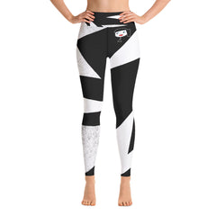 "Lynn Beauty-Face" Black-White Lightning Yoga / Workout Leggings