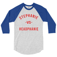 "Stephanie vs Headphanie" Unisex (Men/Women) 3/4 Sleeve Baseball Shirt by Luke&Lynn