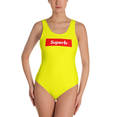 "Superb" (Two-Tone) Yellow / Red Swimsuit / Bodysuit by Luke&Lynn Clothing www.lukeandlynn.com