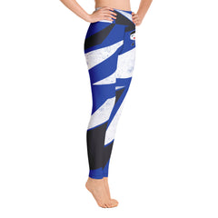 "Lynn Beauty-Face" Blue-Black-White Lightning Yoga / Workout Leggings