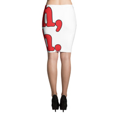 Lynn "Nah, Bih." White Pencil Skirt by Luke&Lynn Clothing