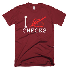 "I Write Checks" Men's T-Shirt (Dark Colors)