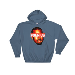Kanye Pablo "Genius" Unisex Indigo Blue Hoodie by Luke&Lynn Clothing Disposable Income Clothing www.lukeandlynn.com