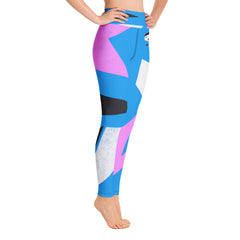 "Lynn Beauty-Face" Blue-Pink  Lightning Yoga / Workout Leggings