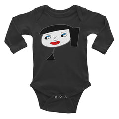 "Lynn Beauty-Face" Black Infant Long Sleeve Onesie by Luke&Lynn Clothing www.lukeandlynn.com