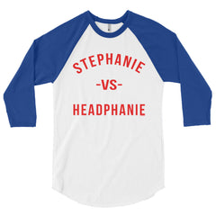 "Stephanie vs Headphanie" Unisex (Men/Women) 3/4 Sleeve Baseball Shirt by Luke&Lynn