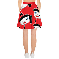 Lynn "Beauty-Face" Red Skater Skirt