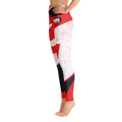 "Lynn Beauty-Face" Red-White Lightning Yoga / Workout Leggings