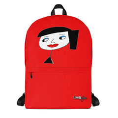 "Lynn Beauty Face" Red Backpack by Luke & Lynn Clothing www.lukeandlynn.com