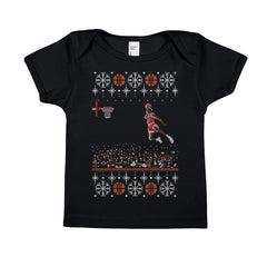 Baby-Size "1988 Jordan Dunk Contest Ugly Sweater" Unisex Infant Short-Sleeve Tee by Luke&Lynn Clothing