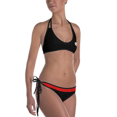 "Lynn Swim" Black/Red Stripe Bikini (Reversible) by Luke&Lynn Clothing www.lukeandlynn.com