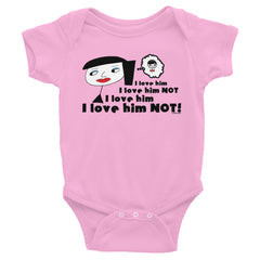 "I Love Him Not" Pink Infant Onesie by Luke&Lynn Clothing www.lukeandlynn.com