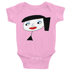 "Lynn Beauty-Face" Pink Infant Short Sleeve Onesie by Luke&Lynn Clothing www.lukeandlynn.com