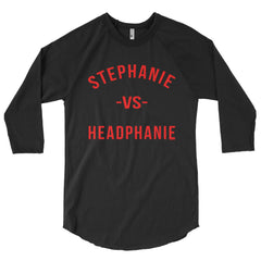 "Stephanie vs Headphanie" Unisex (Men/Women) 3/4 Sleeve Baseball Shirt by Luke&Lynn