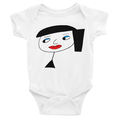 "Lynn Beauty-Face" White Infant Short Sleeve Onesie by Luke&Lynn Clothing www.lukeandlynn.com
