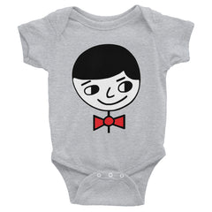"Luke Perfect Gentleman" Grey Infant Short Sleeve Onesie by Luke&Lynn Clothing www.lukeandlynn.com