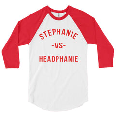 "Stephanie vs Headphanie" Unisex (Men/Women) 3/4 Sleeve Baseball Shirt by Luke&Lynn