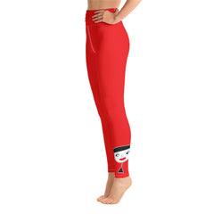 "Lynn Beauty-Face" Red Yoga / Workout Leggings