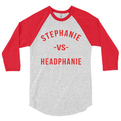 "Stephanie vs Headphanie" Unisex (Men/Women) 3/4 Sleeve Baseball Shirt by Luke&Lynn