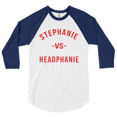 "Stephanie vs Headphanie" Unisex (Men/Women) 3/4 Sleeve Baseball Shirt by Luke&Lynn