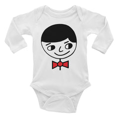 "Luke Perfect Gentleman" White Infant Long Sleeve Onesie by Luke&Lynn Clothing www.lukeandlynn.com