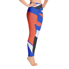 "Lynn Beauty-Face" Blue-Orange Lightning Yoga / Workout Leggings