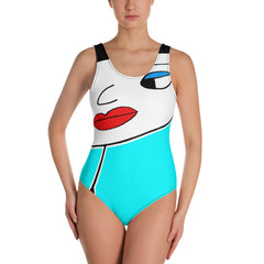 Lynn "Beauty-Face" One-Piece Blue/Fuchsia Swimsuit by Luke&Lynn Clothing www.lukeandlynn.com 